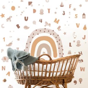 Boho Rainbow Alphabet Wall Decals – Numbers