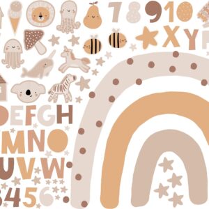 Boho Rainbow Alphabet Wall Decals – Numbers