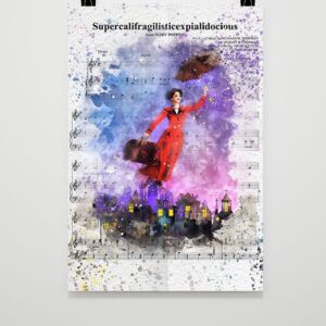 Mary Poppins Musical Poster – Watercolor Wall Art Print