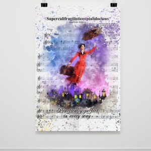 Mary Poppins Musical Poster – Watercolor Wall Art Print