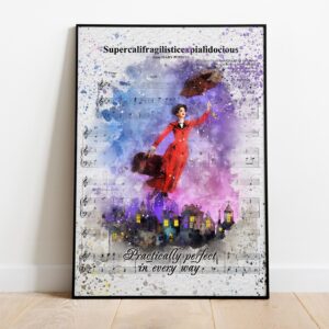 Mary Poppins Musical Poster – Watercolor Wall Art Print
