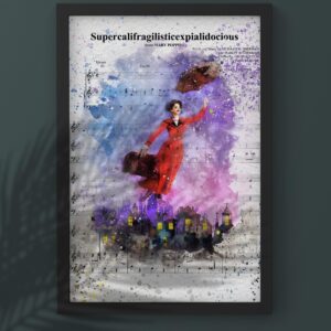 Mary Poppins Musical Poster – Watercolor Wall Art Print