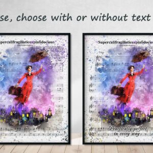Mary Poppins Musical Poster – Watercolor Wall Art Print