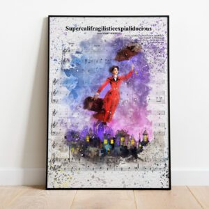 Mary Poppins Musical Poster – Watercolor Wall Art Print