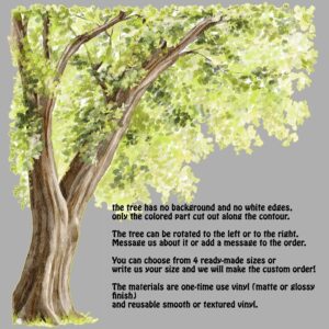 Large and Tall Green Tree Mural Natural Crib Wall Decal