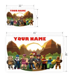 roblox gamer playroom decor personalized wall decal — full view