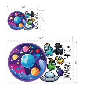 among us custom gamer personalized wall decal — full view