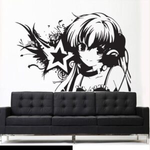 singer miku hatsune anime wall decal kids room sticker on white wall