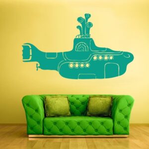 yellow submarine wall decal kids room sticker on white wall