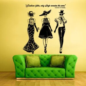 fashion girls coco decoration wall decal on white wall