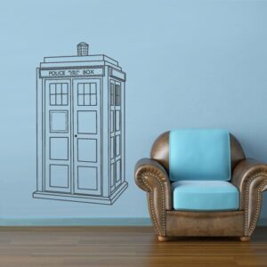 tardis dr who phone box decoration wall decal on white wall