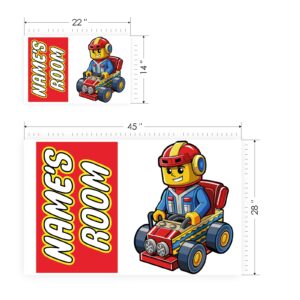 building blocks bricks personalized wall decal — full view