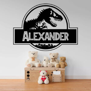 jurassic park logo svg cut file vector birthday wall decal on white wall