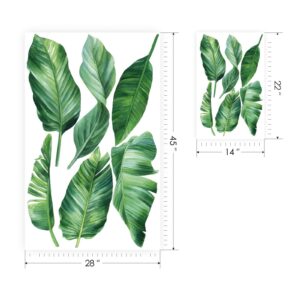 palm leaves headboard greenery wall decal vinyl sticker — full view