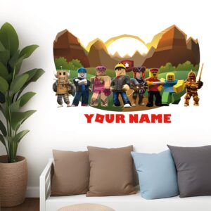 roblox gamer playroom decor personalized wall decal on white wall