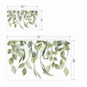 hanging eucalyptus greenery vines wall decal vinyl sticker — full view