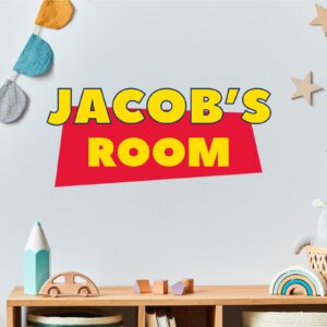 toy story playroom decor personalized wall decal on white wall