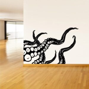 tentacles octopus decoration wall decal on white wall