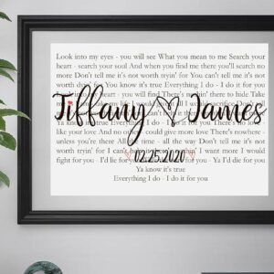 custom song lyrics for couple personalized wall decal — full view