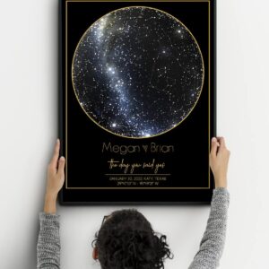 star map print custom constellation personalized wall decal — full view
