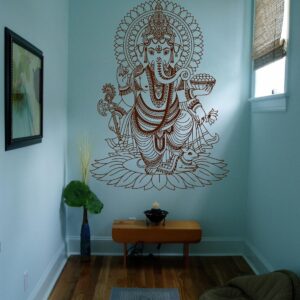 ganesha hindu success buddha meditation yoga decor wall decal on white wall