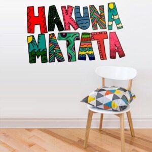 hakuna matata - lion king quote , disney nursery, wall decal on white wall