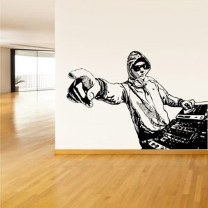 dj music decoration wall decal kids room sticker on white wall