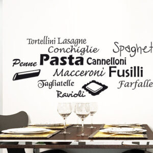 pasta pizza italian restaurant kitchen decoration wall decal on white wall