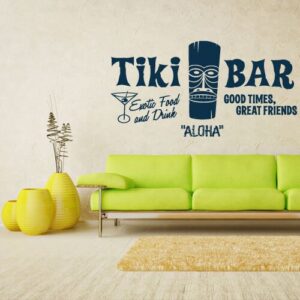 tiki bar aloha beach house decor wall decal vinyl sticker on white wall