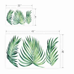 palm leaves headboard greenery wall decal vinyl sticker — full view