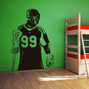 lacrosse personalized wall decal on white wall