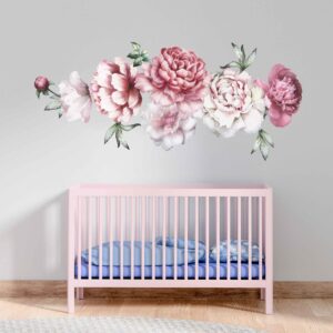 peonies flowers wall decal vinyl sticker — full view