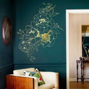 peonies flowers wall decal vinyl sticker on white wall