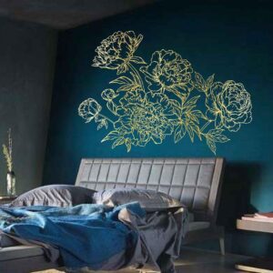 peonies floral vinyl art wall decal vinyl sticker on white wall