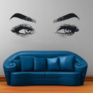 eyelashes eyes business office wall decal kids room sticker on white wall