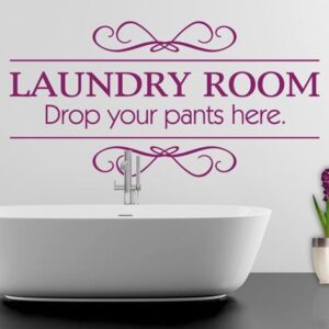 laundry room drop your pants here wall decal gamer sticker on white wall