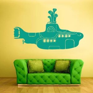 yellow submarine wall decal gamer sticker on white wall