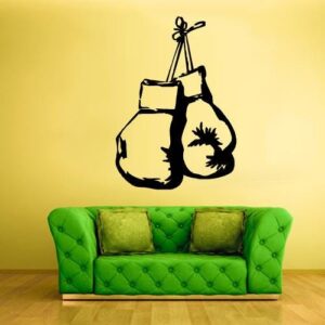 boxing gloves sport wall decal on white wall