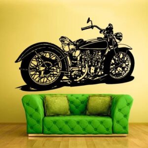 classic motorcycle garage decor wall decal gamer sticker on white wall