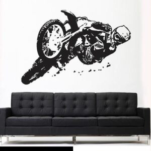 dirt bike motorcycle motocross sport wall decal on white wall