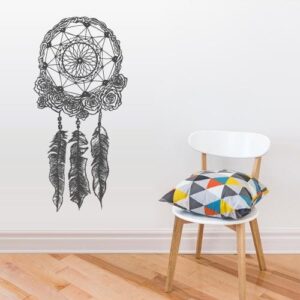 dreamcatcher bedroom boho wall decal on white wall