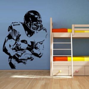 american football player wall decal on white wall