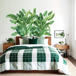 palm leaf headboard tropical wall decal vinyl sticker on white wall