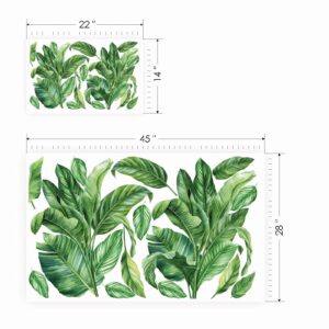 palm leaf headboard tropical wall decal vinyl sticker — full view