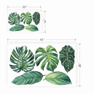 palm leaves headboard greenery wall decal vinyl sticker — full view