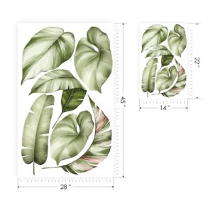 mirror tropical palm leaf greenery wall decal vinyl sticker — full view