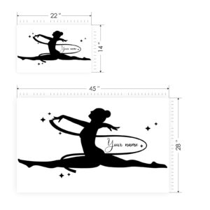 rhythmic gymnastics kids personalized wall decal — full view