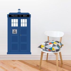 police box tardis () wall decal on white wall