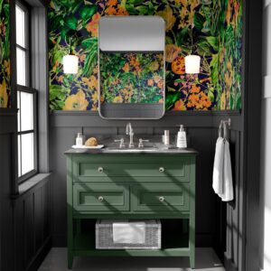 spring flowers palm wallpaper wp2 wall decal vinyl sticker — full view
