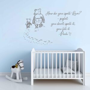 winnie the pooh quote wall decal kids room sticker on white wall